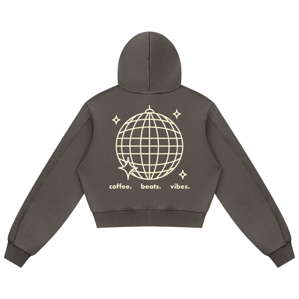 Womens Disco Ball Mineral Wash Full Zip Hoodie