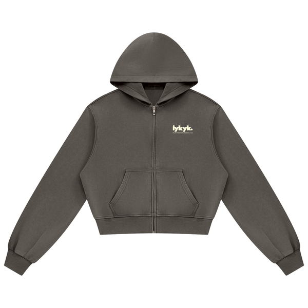 Womens Disco Ball Mineral Wash Full Zip Hoodie