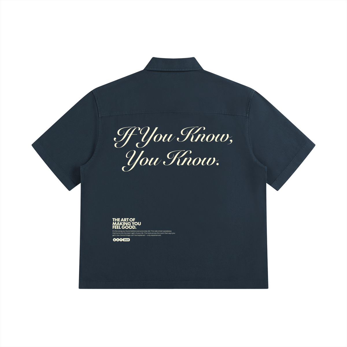Script Unisex Boxy Patch Pocket Short Sleeve Shirt