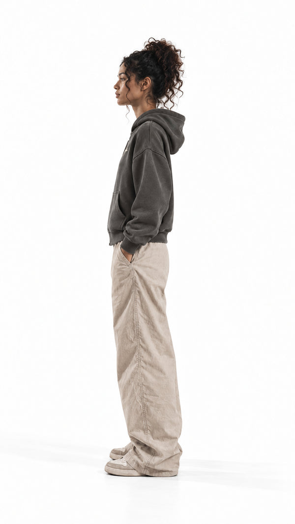 Womens Disco Ball Mineral Wash Full Zip Hoodie