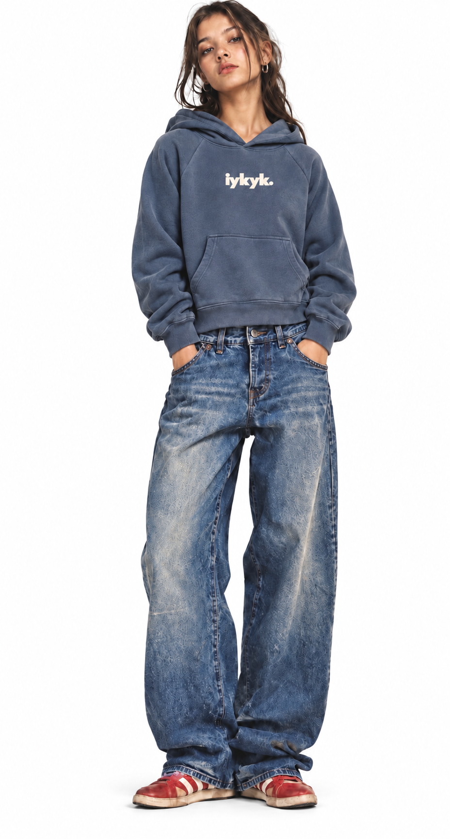 Logo Unisex Vintage Wash Raw Edge Boxy Hoodie