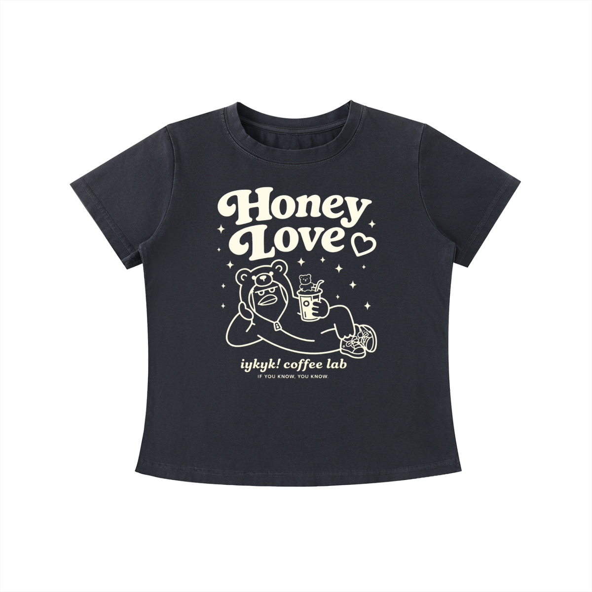 Honey Love Womens Vintage Wash Slim Fit T-shirt